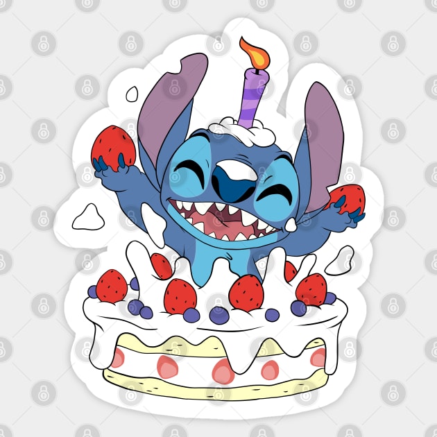 Happy Birthday Stitch Sticker by Nykos